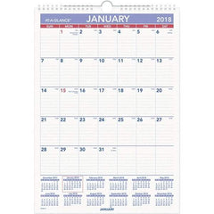 AT-A-GLANCE - 12 Sheet, 12 x 17", Erasable Wall Calendar - White - Industrial Tool & Supply