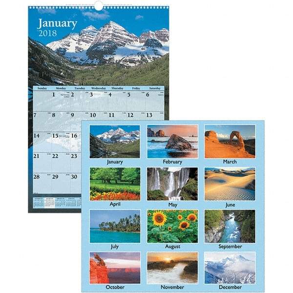 AT-A-GLANCE - 12 Sheet, 15-1/2 x 22-3/4", Wall Calendar - Scenic - Industrial Tool & Supply