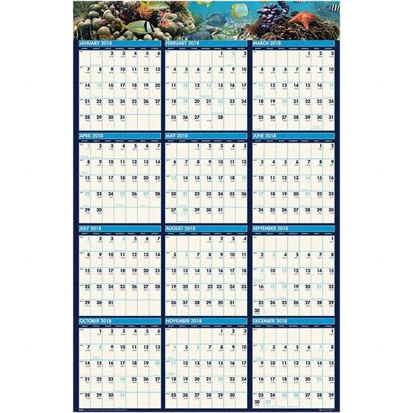 House of Doolittle - 1 Sheet, 24 x 37", Erasable Wall Calendar - Industrial Tool & Supply