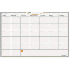 AT-A-GLANCE - 12 Sheet, 18 x 12", Erasable Wall Calendar - Gray, White & Orange - Industrial Tool & Supply