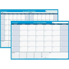 AT-A-GLANCE - 1 Sheet, 48 x 32", Erasable Wall Calendar - White & Blue - Industrial Tool & Supply