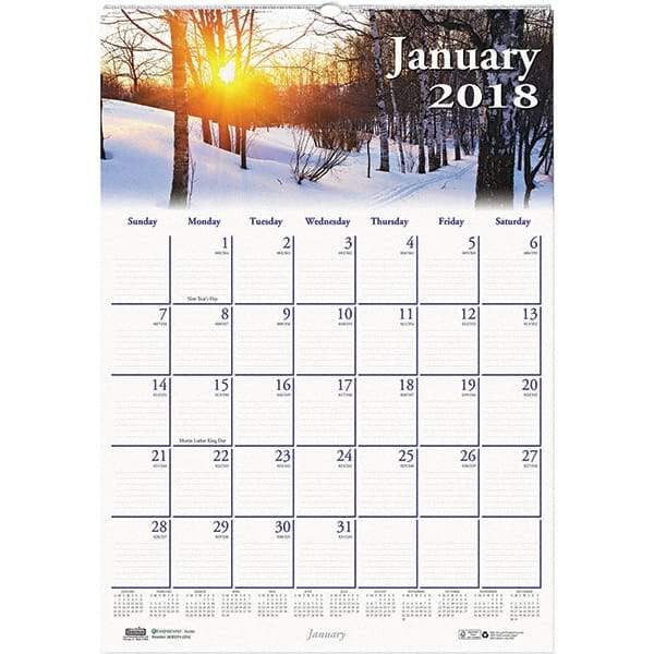 House of Doolittle - 12 Sheet, 12 x 16-1/2", Wall Calendar - Scenic - Industrial Tool & Supply
