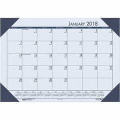 House of Doolittle - 12 Sheet, 22 x 17", Desk Pad Calendar - Ocean Blue - Industrial Tool & Supply