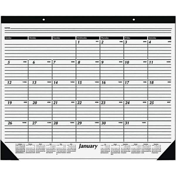 AT-A-GLANCE - 12 Sheet, 24 x 19", Desk Pad Calendar - White - Industrial Tool & Supply
