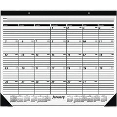 AT-A-GLANCE - 12 Sheet, 24 x 19", Desk Pad Calendar - White - Industrial Tool & Supply