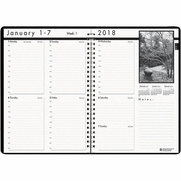 House of Doolittle - 104 Sheet, 8-1/2 x 11", Weekly Planner - Black - Industrial Tool & Supply