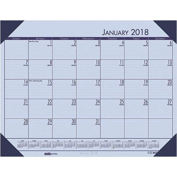 House of Doolittle - 12 Sheet, 22 x 17", Desk Pad Calendar - Sunset Orchid - Industrial Tool & Supply