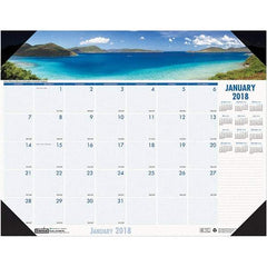 House of Doolittle - 12 Sheet, 18-1/2 x 13", Desk Pad Calendar - Coastlines - Industrial Tool & Supply