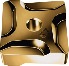 Walter - SNEF120408 D67 Grade WKP35G Carbide Milling Insert - TiAlN/TiN Finish, 4.76mm Thick, 1/2" Inscribed Circle, 0.8mm Corner Radius - Industrial Tool & Supply