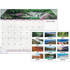 AT-A-GLANCE - 12 Sheet, 22 x 17", Desk Pad Calendar - Landscapes - Industrial Tool & Supply