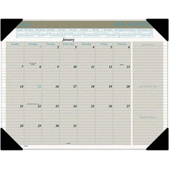 AT-A-GLANCE - 12 Sheet, 22 x 17", Desk Pad Calendar - Buff - Industrial Tool & Supply