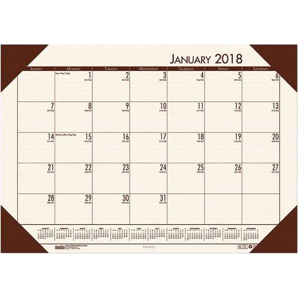 House of Doolittle - 12 Sheet, 22 x 17", Desk Pad Calendar - Moonlight Cream - Industrial Tool & Supply