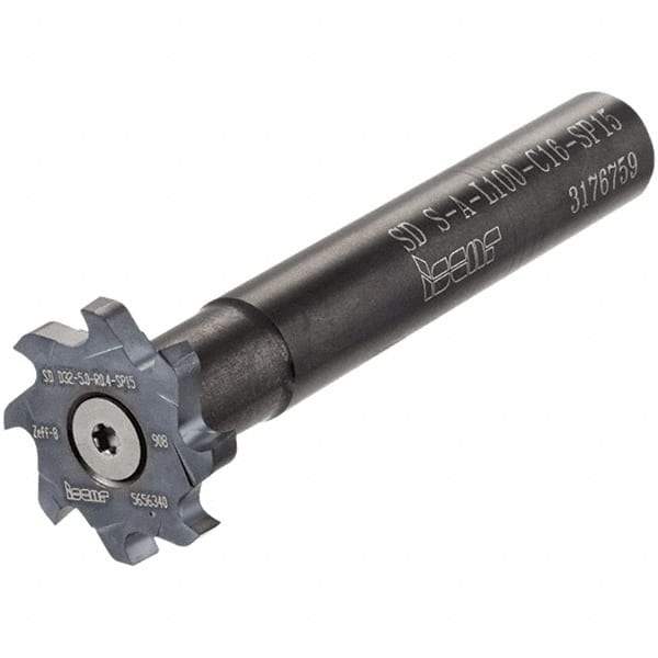 Iscar - T-Slot 5/8" Stepped Shank Milling Tip Insert Holder & Shank - 5-1/2" Projection, 0.591" Neck Diam, M5x0.50 Neck Thread, 5.692" OAL, Carbide SD S-A Tool Holder - Industrial Tool & Supply