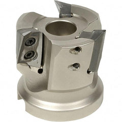 Iscar - 6 Inserts, 3" Cut Diam, 0.709" Arbor Diam, 0.709" Max Depth of Cut, Indexable Square-Shoulder Face Mill - 0/90° Lead Angle, 2" High, HP AD.. 1906 Insert Compatibility, Series Heliplus - Industrial Tool & Supply