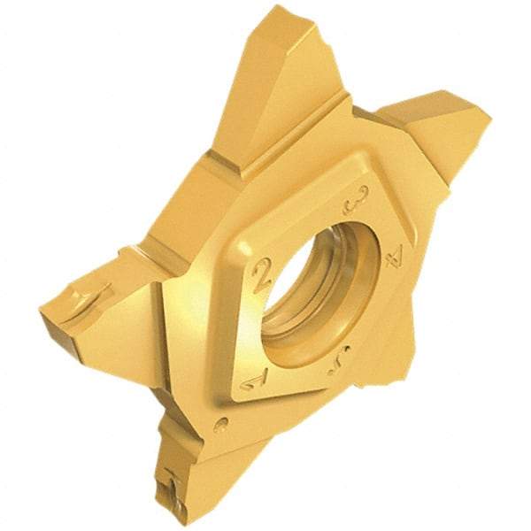 Iscar - 24N247PENTA Grade IC807G, 2.47mm Cutting Width Carbide Grooving Insert - 5mm Max Depth of Cut, 0.2mm Corner Radius, TiAlN/AlTiN/TiN Finish - Industrial Tool & Supply