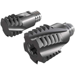 Iscar - MT-UN-MM Grade IC908 Carbide Thread Milling Tip Insert - TiAlN Finish, 5 Flutes, 16mm Cutting Diam, 11.3mm Depth of Cut, 19mm Extension - Industrial Tool & Supply