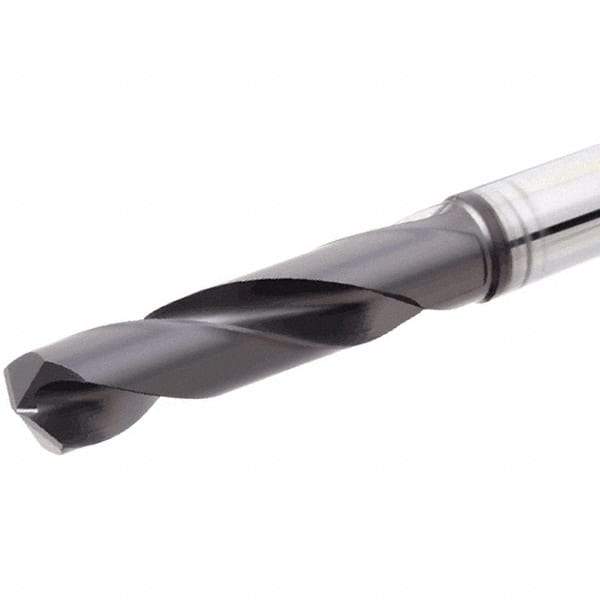 Iscar - 9.3mm 140° Solid Carbide Jobber Drill - TiAlN Finish, Right Hand Cut, Spiral Flute, Straight Shank, 89mm OAL, Standard Point - Industrial Tool & Supply