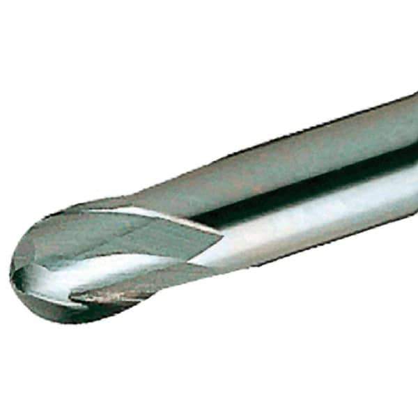 Iscar - 12mm Diam, 22mm LOC, 2 Flute Solid Carbide Ball End Mill - TiAlN Finish, Single End, 83mm OAL, 12mm Shank Diam, Spiral Flute - Industrial Tool & Supply