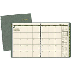 AT-A-GLANCE - 24 Sheet, 9 x 11", Monthly Planner - Green - Industrial Tool & Supply