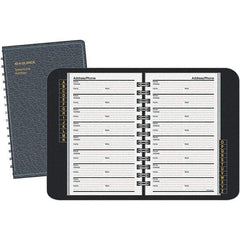 AT-A-GLANCE - 100 Sheet, 4-7/8 x 8", Telephone/Address Book - Black - Industrial Tool & Supply