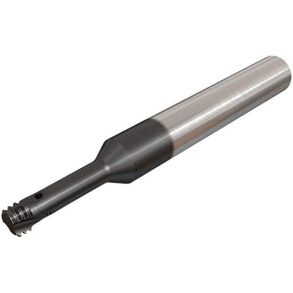 Iscar - UNJ, 5.1mm Cutting Diam, 3 Flute, Solid Carbide Helical Flute Thread Mill - Internal Thread, 16mm LOC, 64mm OAL, 8mm Shank Diam - Industrial Tool & Supply