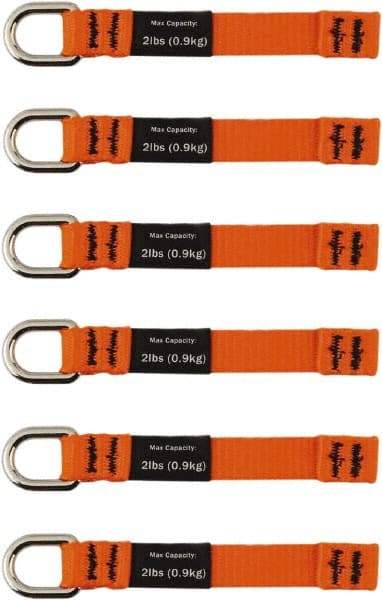 Ergodyne - 4-1/2" Tool Tether - Sealing Tape Connection, 5" Extended Length, Orange - Industrial Tool & Supply