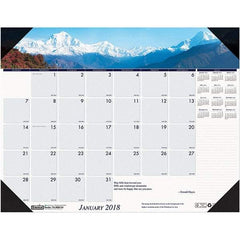 House of Doolittle - 12 Sheet, 22 x 17", Desk Pad Calendar - Mountains - Industrial Tool & Supply