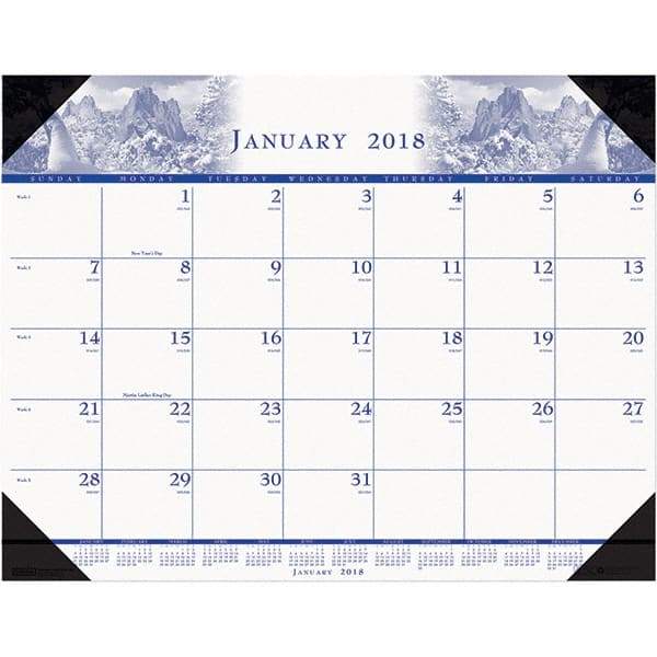 House of Doolittle - 12 Sheet, 22 x 17", Desk Pad Calendar - Nature - Industrial Tool & Supply