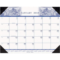 House of Doolittle - 12 Sheet, 22 x 17", Desk Pad Calendar - Nature - Industrial Tool & Supply