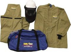 Stanco Safety Products - Size XL, 4 HRC, 11 oz Arc Flash Clothing Kit - 44 cal per Sq cm, Face Shield & Hard Hat Protection, 35" Coat & Bib Overalls, Includes Gear Bag - Industrial Tool & Supply