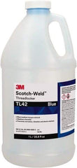 3M - 1 L, Blue, Medium Strength Liquid Threadlocker - Series TL42, 24 hr Full Cure Time - Industrial Tool & Supply