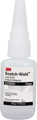 3M - 0.71 oz Bottle Clear Instant Adhesive - Series Part Number LO1000, 20 to 70 sec Working Time, 24 hr Full Cure Time - Industrial Tool & Supply