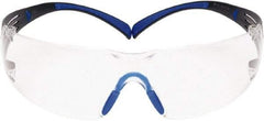 3M - Clear Lenses, Frameless Safety Glasses - Anti-Fog, Blue/Gray Frame, Size Universal, Wrap Around - Industrial Tool & Supply