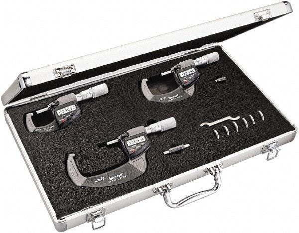 Starrett - Mechanical Outside Micrometer Sets Minimum Measurement (Inch): 0 Maximum Measurement (Inch): 3 - Industrial Tool & Supply