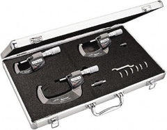 Starrett - Mechanical Outside Micrometer Sets Minimum Measurement (Inch): 0 Maximum Measurement (Inch): 3 - Industrial Tool & Supply