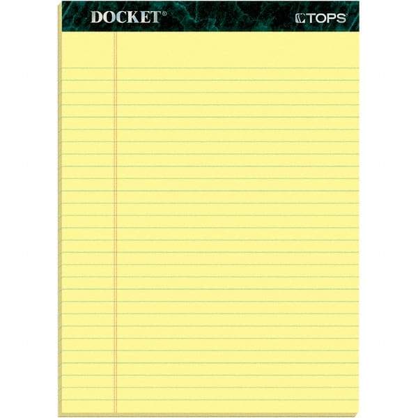 TOPS - 50 Sheet, 8-1/2 x 11-3/4", Legal/Wide (Style) Writing Pad - Canary - Industrial Tool & Supply