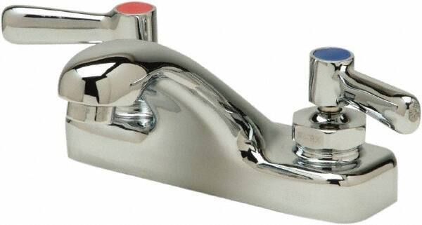 Zurn - Integral, Two Handle, Chrome Plated Deck Mount, Laundry Faucet - Lever Handle - Industrial Tool & Supply