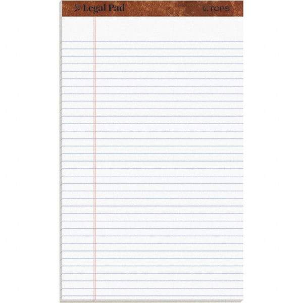 TOPS - 50 Sheet, 8-1/2 x 14", Legal/Wide (Style) Legal Pad - White - Industrial Tool & Supply