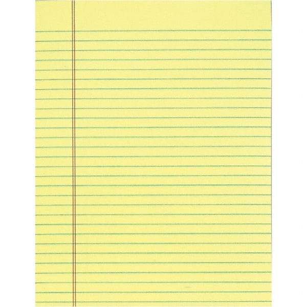 TOPS - 50 Sheet, 8-1/2 x 11", Legal/Wide (Style) Legal Pad - Canary - Industrial Tool & Supply