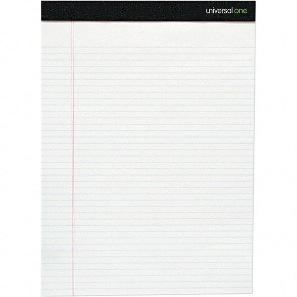 Universal One - 50 Sheet, 8-1/2 x 11-3/4", Legal/Wide (Style) Writing Pad - White - Industrial Tool & Supply