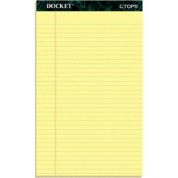 TOPS - 50 Sheet, 8-1/2 x 14", Legal/Wide (Style) Writing Pad - Canary - Industrial Tool & Supply