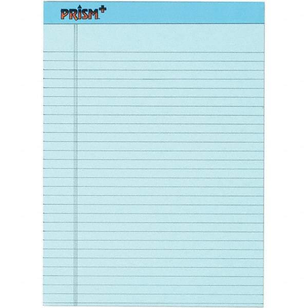 TOPS - 50 Sheet, 8-1/2 x 11-3/4", Legal/Wide (Style) Legal Pad - Pastel Blue - Industrial Tool & Supply