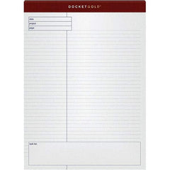 TOPS - 40 Sheet, 8-1/2 x 11-3/4", Legal/Wide (Style) Docket Ruled Pad - White - Industrial Tool & Supply