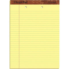 TOPS - 50 Sheet, 8-1/2 x 11-3/4", Legal/Wide (Style) Legal Pad - Canary - Industrial Tool & Supply