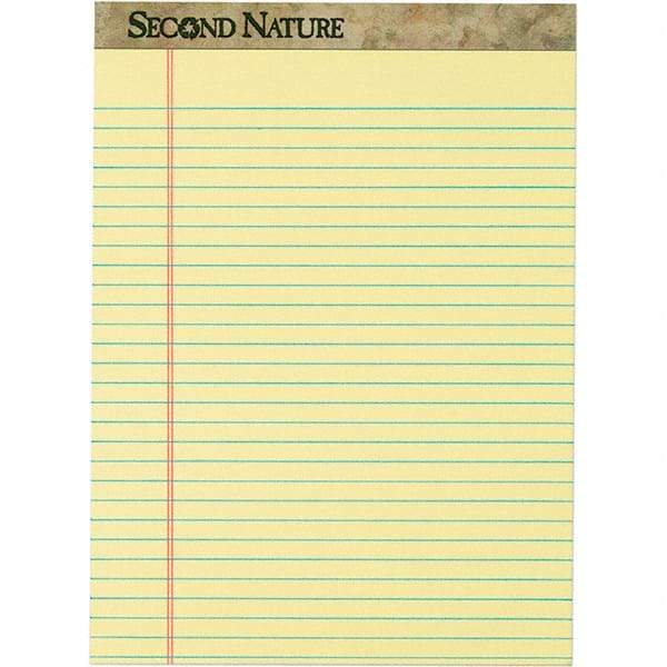 TOPS - 50 Sheet, 8-1/2 x 11-3/4", Legal/Wide (Style) Writing Pad - Canary - Industrial Tool & Supply