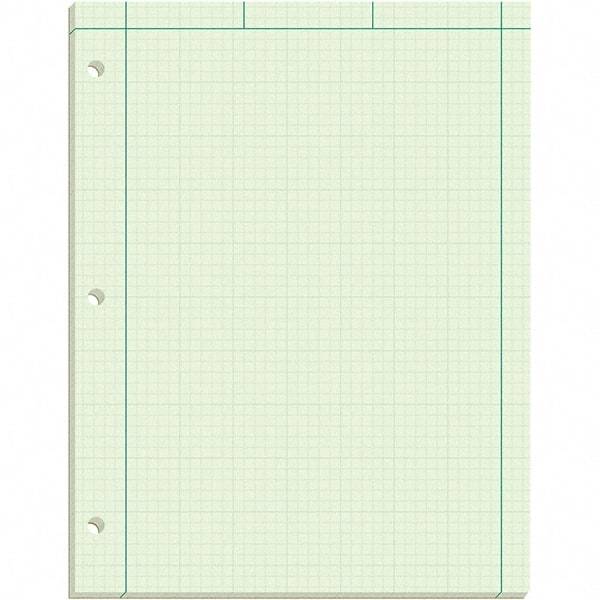 TOPS - 100 Sheet, 8-1/2 x 11", Quadrille Engineering Computation Pad - Black, Green - Industrial Tool & Supply