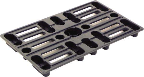 Valley Craft - 15" Long x 24" & Wide x 1-1/2" High Plastic Nestable Pallet - 800 Lb Static Capacity, Black - Industrial Tool & Supply