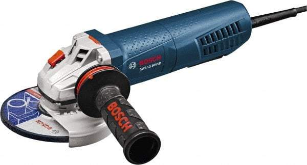 Bosch - 5" Wheel Diam, 11,500 RPM, Corded Angle & Disc Grinder - 5/8-11 Spindle, 120 Volts, 13 Amps - Industrial Tool & Supply