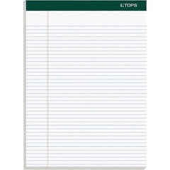 TOPS - 100 Sheet, 8-1/2 x 11-3/4", Narrow Docket Ruled Pad - White - Industrial Tool & Supply