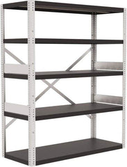 Valley Craft - 4 Shelf Starter Open Steel Shelving - 10,000 Lb Capacity, 60" Wide x 72" High x 24" Deep, Gray - Industrial Tool & Supply